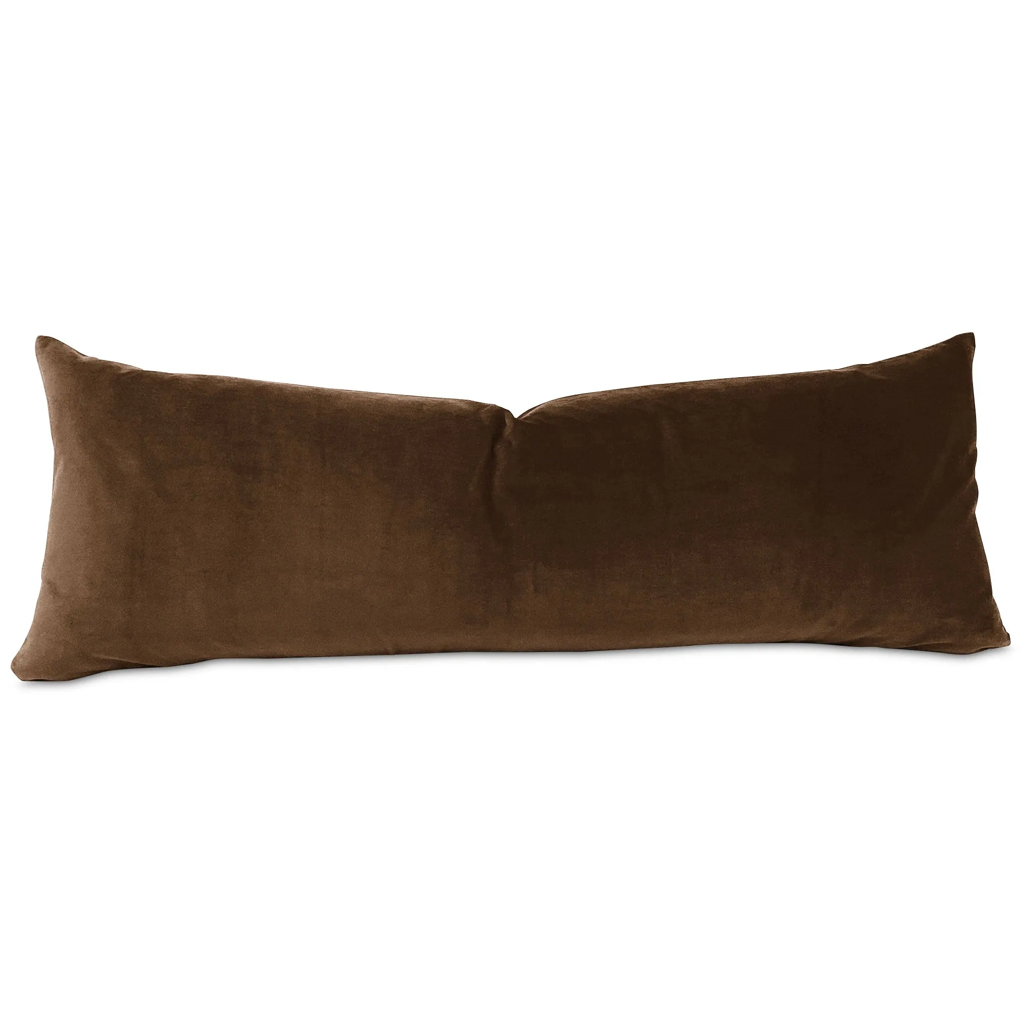 Velvet Extra Long Lumbar Pillow Cover 13x36 in Brown