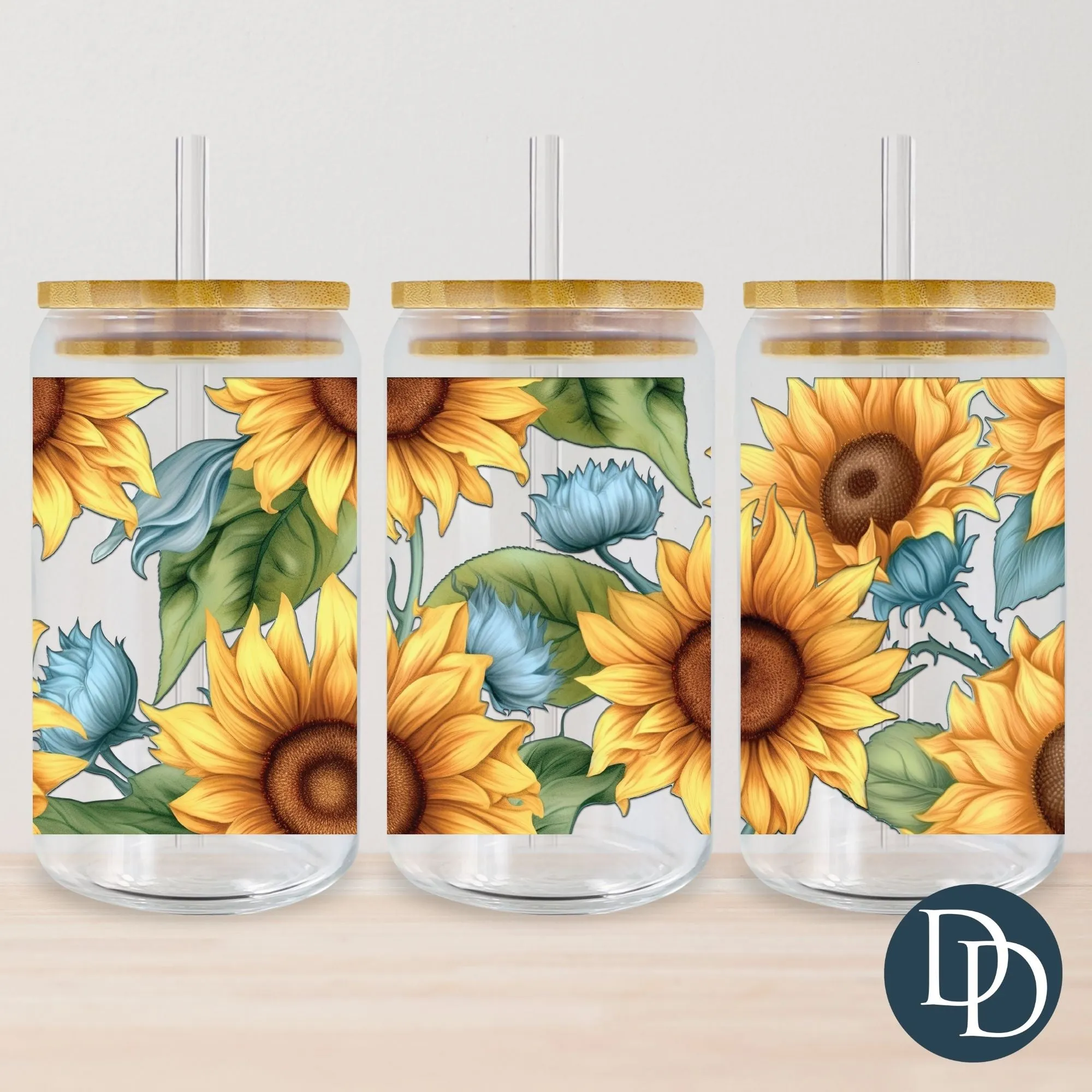 Vintage Sunflowers UV DTF Cup Wrap