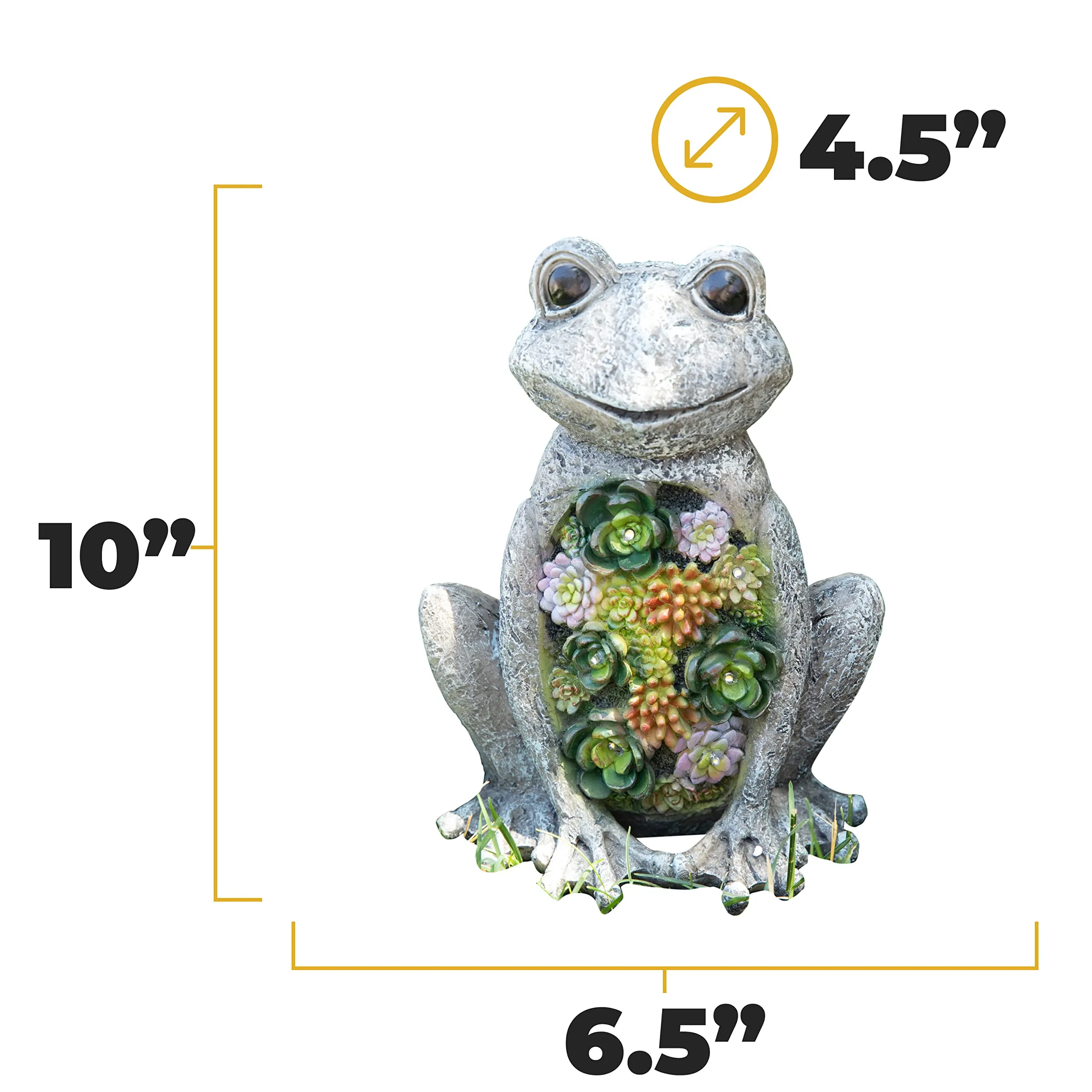 Vp Home Chillin Frog Solar Led Patio Light Polyresin Rechargeable Battery