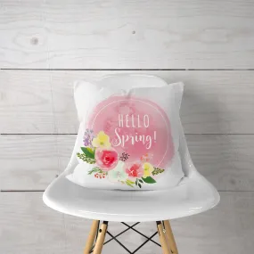 Watercolor- HELLO Spring!-Pillow Cover